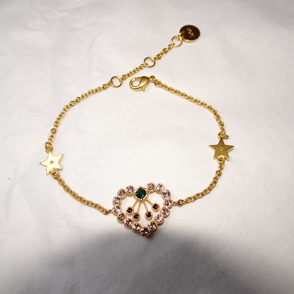 Dior In Heart Lights Bracelet Gold-Finish Metal N Multicolor Crystals - Picture 8 of 14